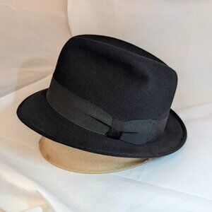 Vintage Champ "Feel The Felt" Men Fedora Hat Black Kashmir Fur Finish Size 7 1/8